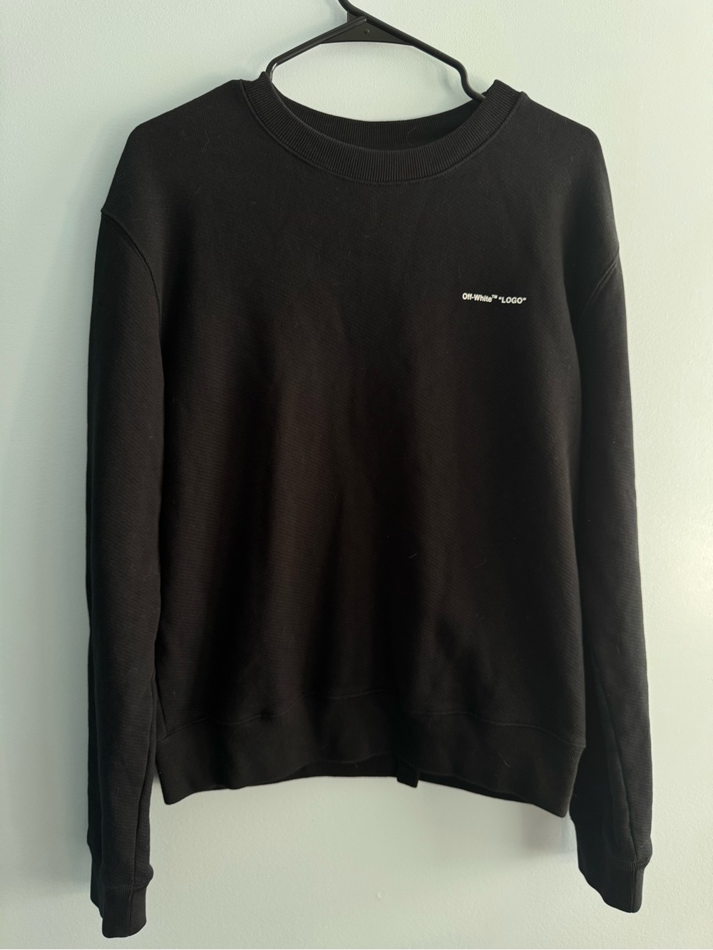 Off-White Black Sweatshirt with White "LOGO" Chest Print
